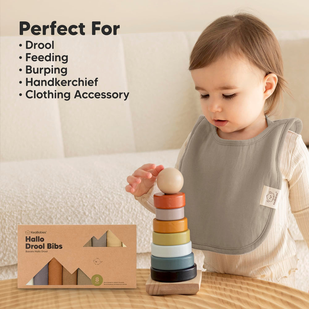 KeaBabies Hallo bib with fleece backing boosts absorption and dryness