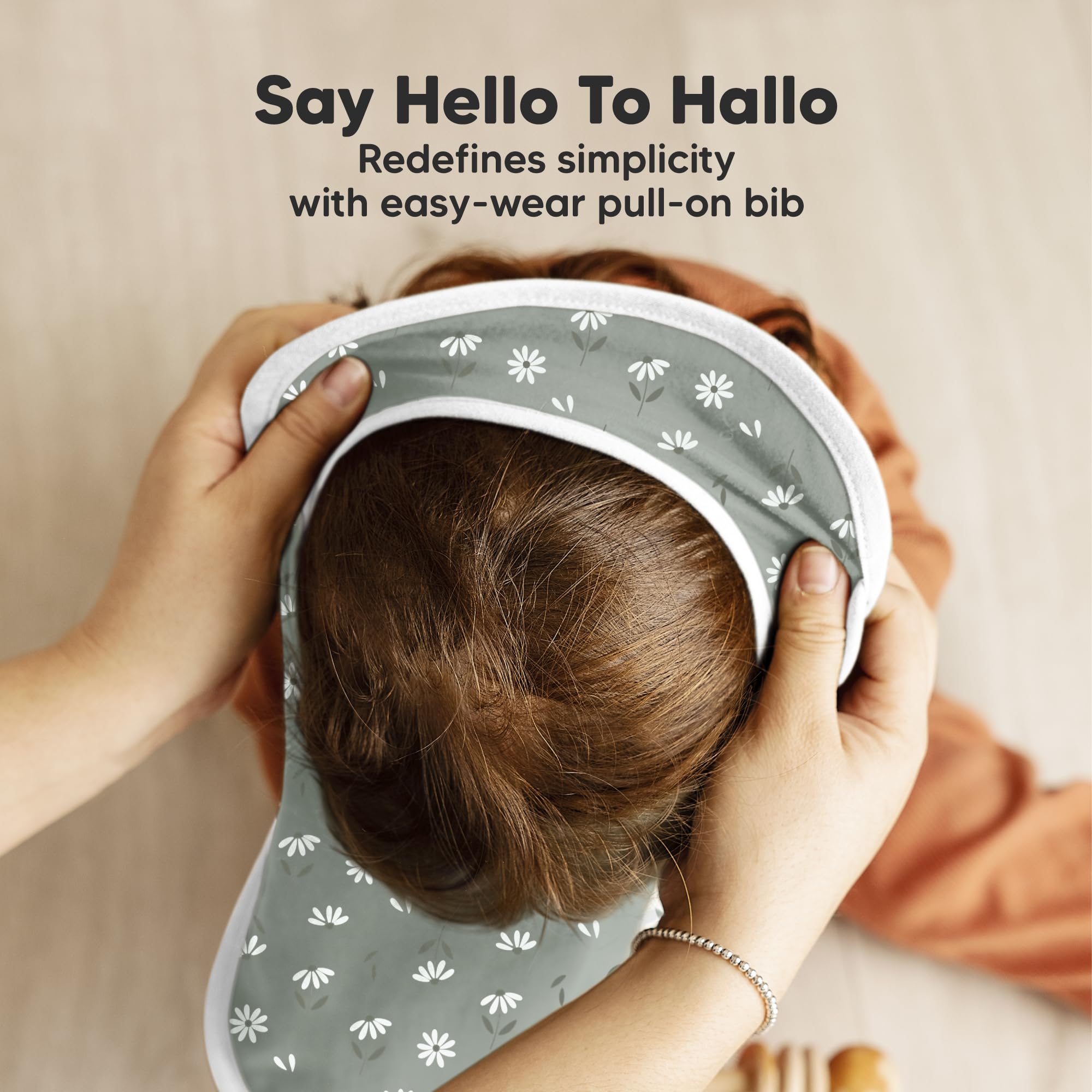 KeaBabies Hallo bib absorbent layer keeping cheeks dry during drool
