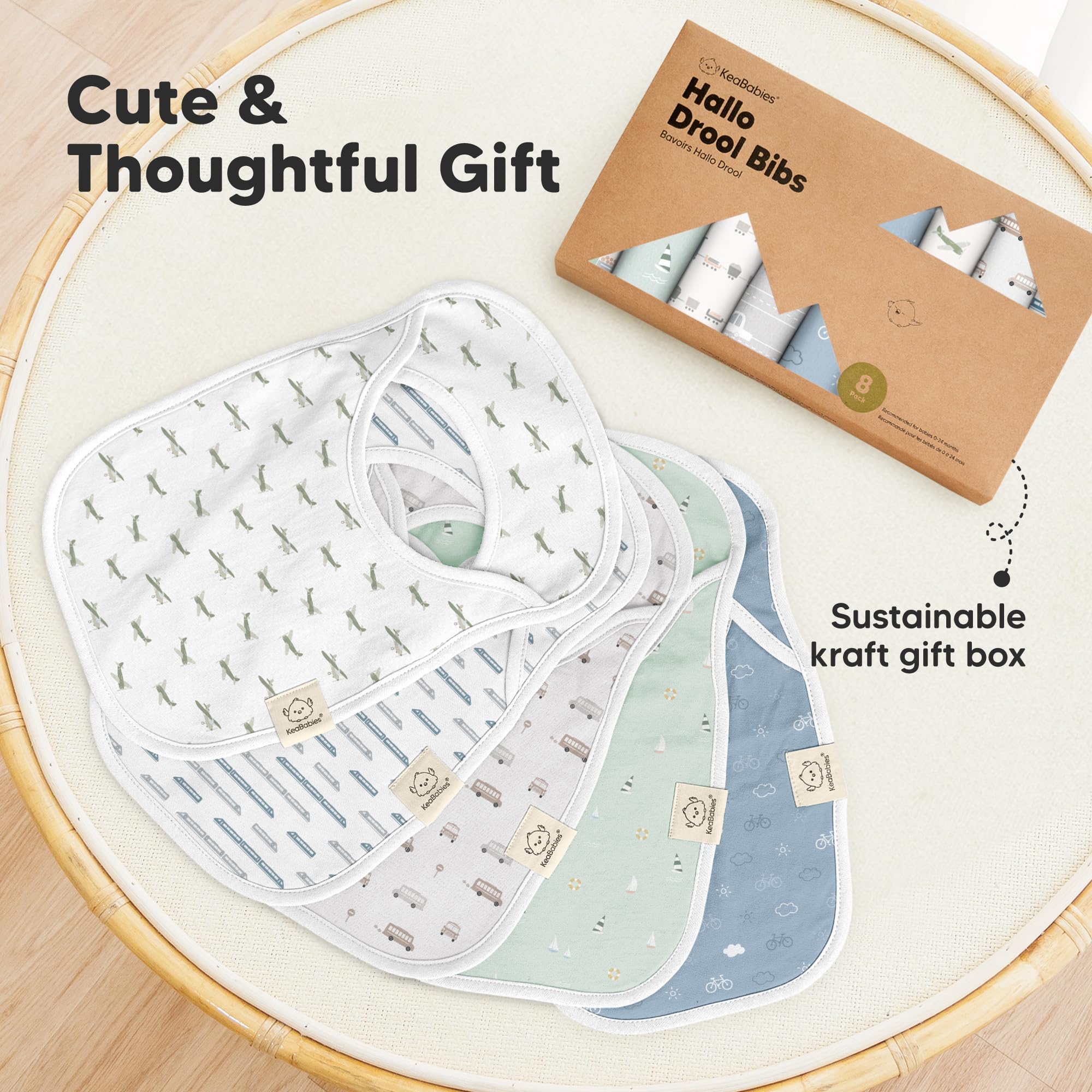 KeaBabies Hallo Baby Bibs care instructions keep fabric soft and durable over time.