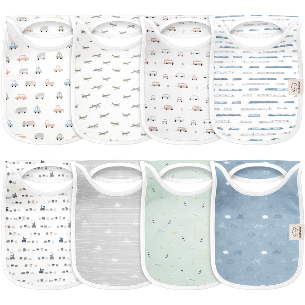 KeaBabies Hallo Baby Bibs front view shows soft, absorbent fabric for all-day drool control.