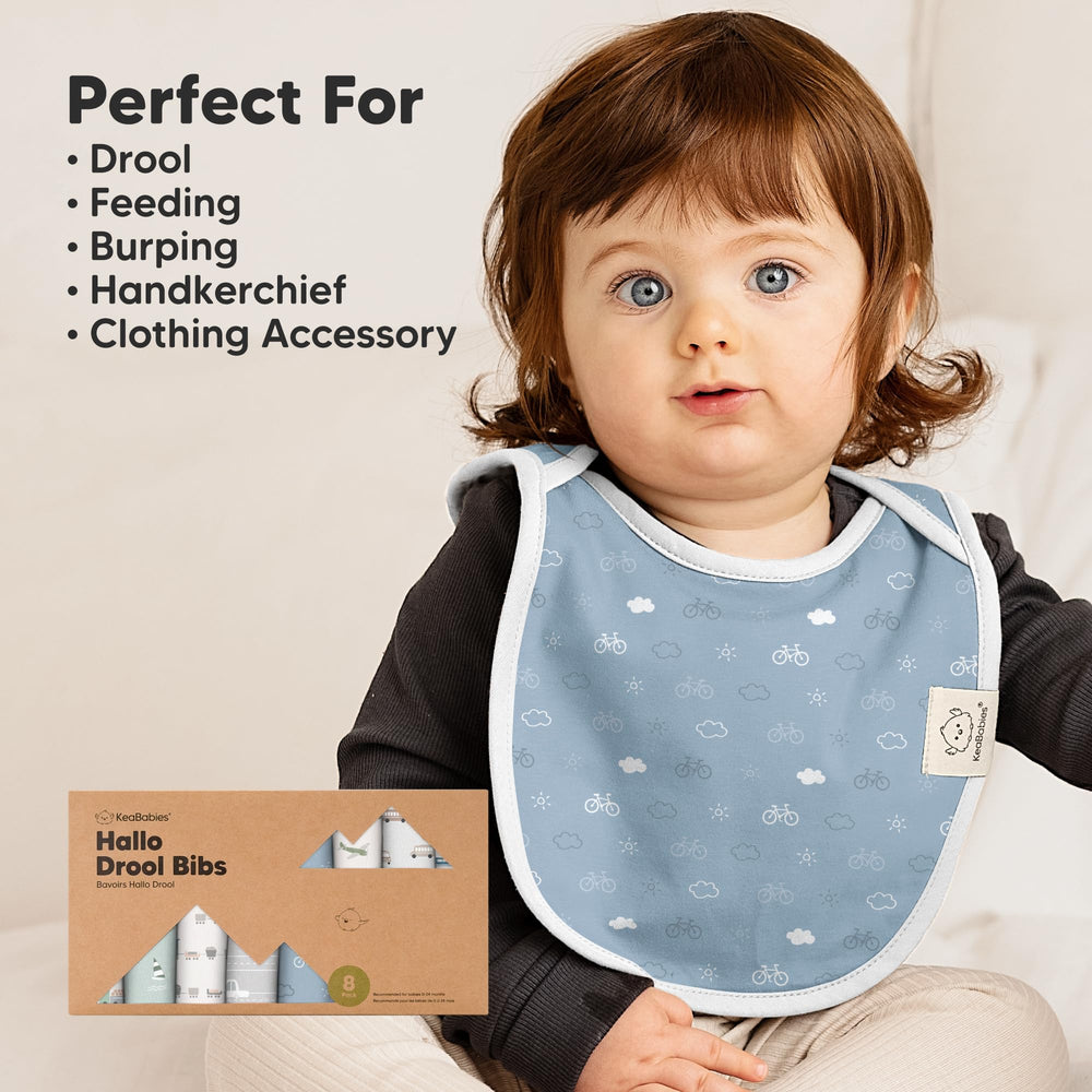 KeaBabies Hallo Baby Bibs gift packaging makes a thoughtful newborn gift.