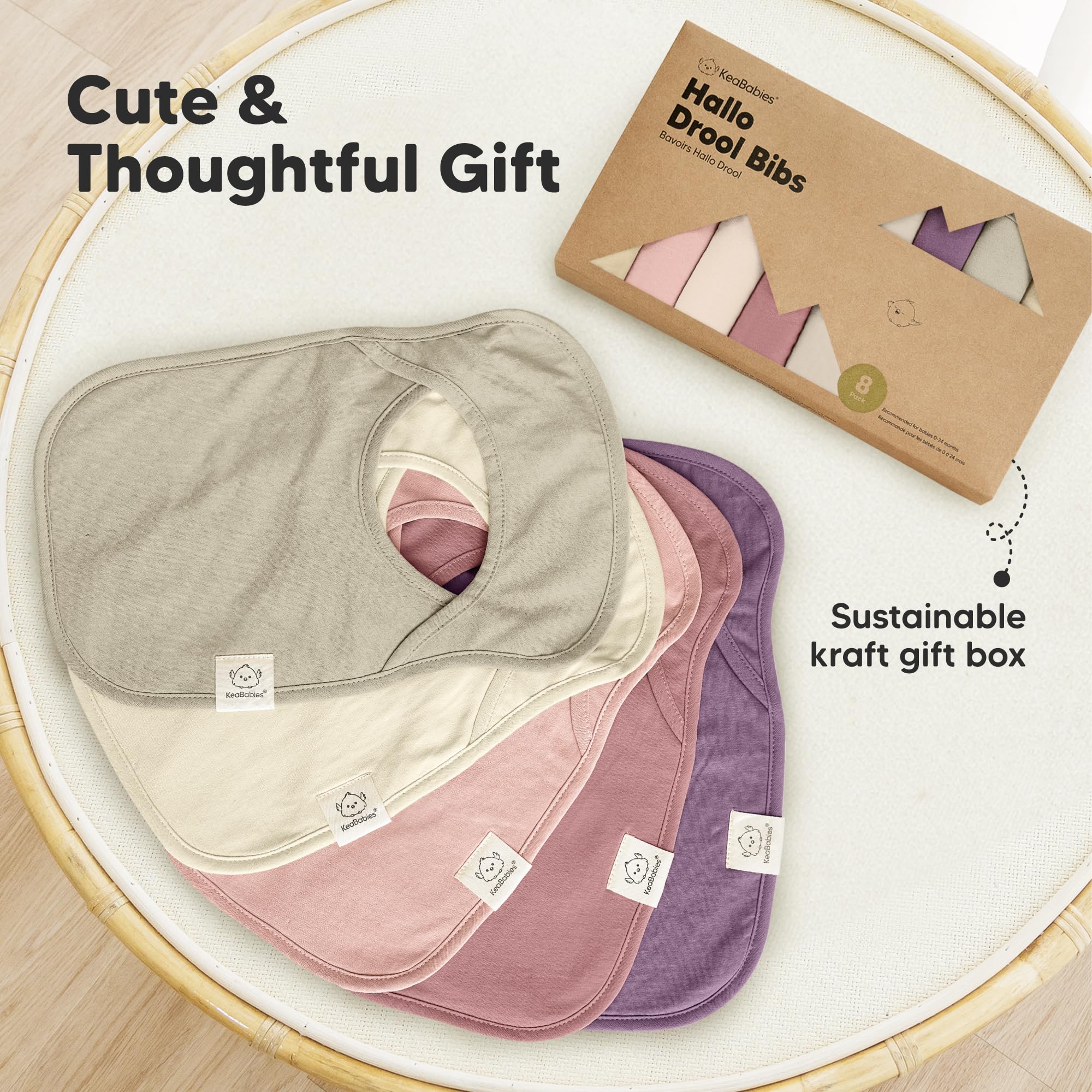KeaBabies Hallo bib machine washable fabric for easy care and reuse