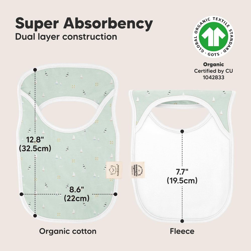 KeaBabies Hallo Baby Bibs organic cotton fabric feels gentle on delicate skin.