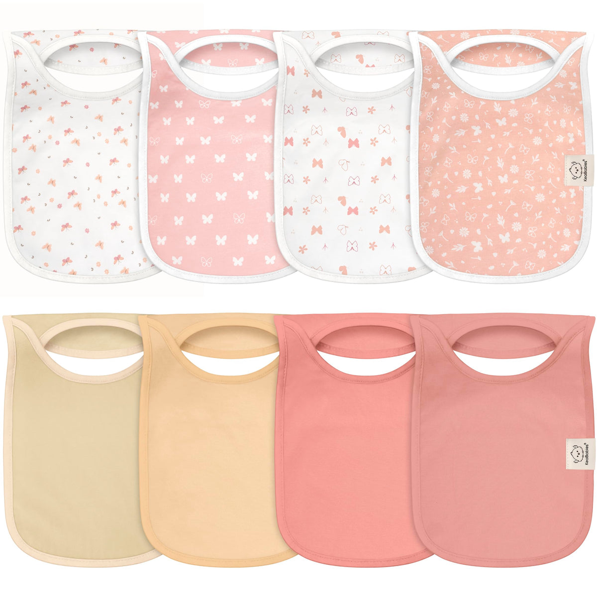 KeaBabies Hallo Baby Bibs overview with soft fabrics and butterfly colors for daily wear