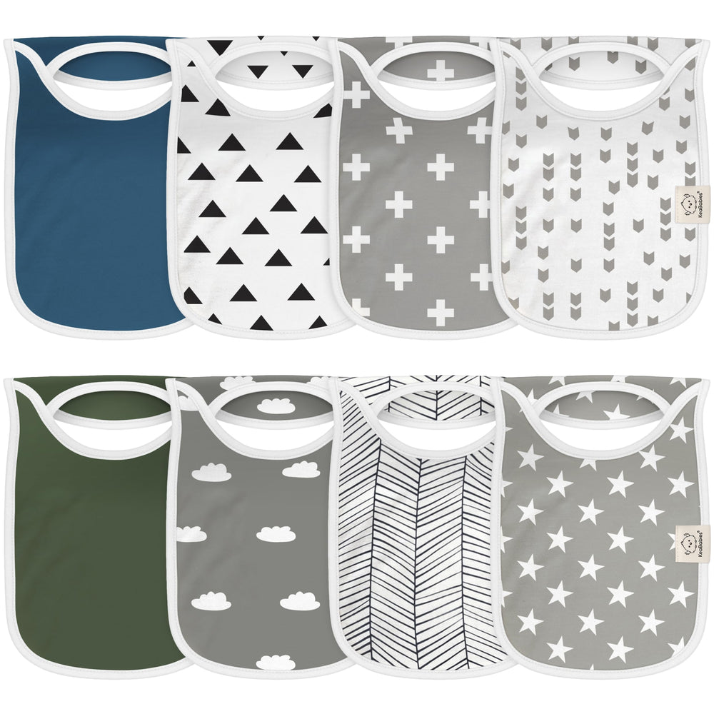 KeaBabies Hallo Baby Bibs pack overview shows soft, absorbent bibs for drool-prone infants.
