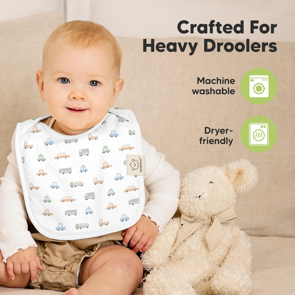 KeaBabies Hallo Baby Bibs drool-friendly use supports teething and active infants.