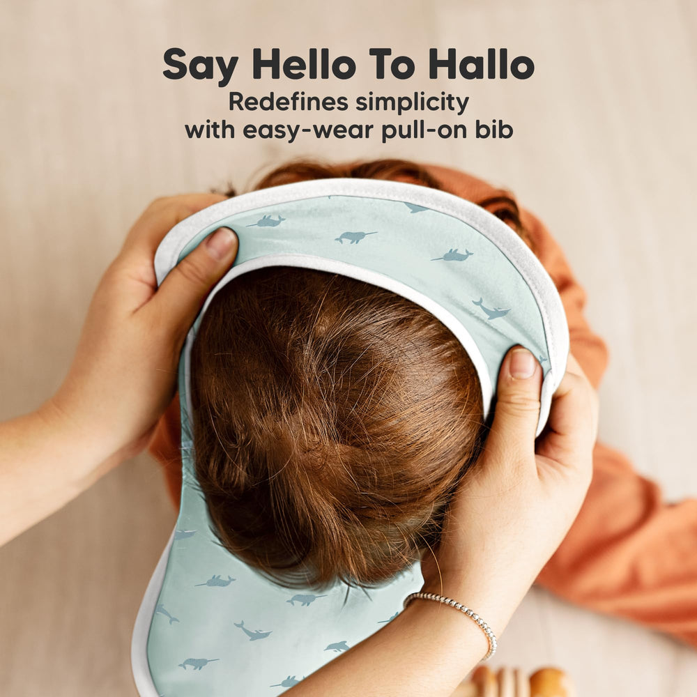 KeaBabies Hallo bib with absorbent fleece backing keeps outfits clean.