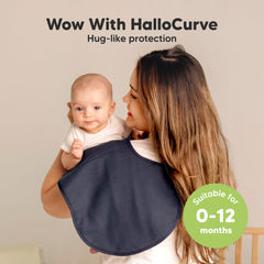 KeaBabies Hallo burp cloth laid flat shows 22x12 inch size.
