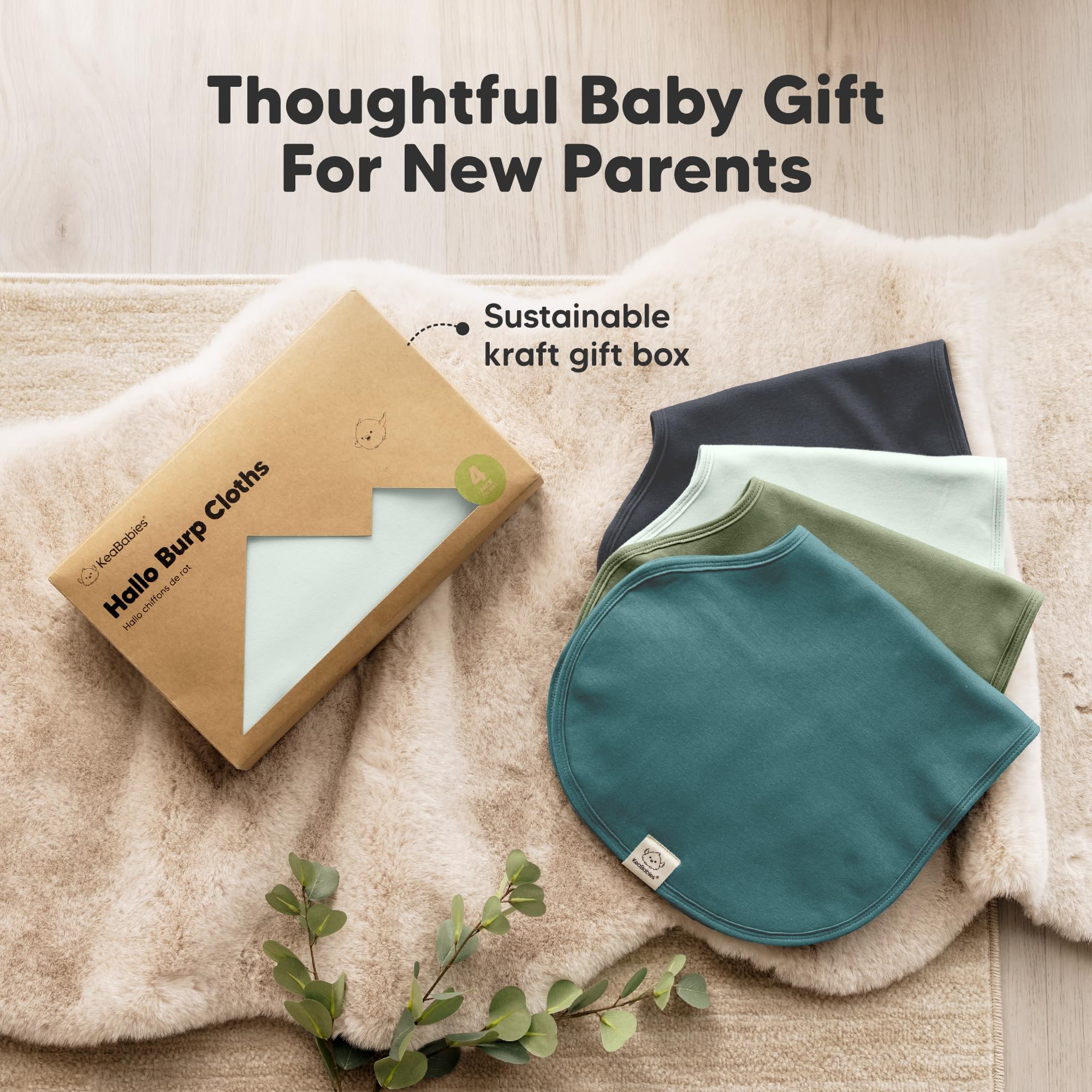 KeaBabies Eclipse edition burp cloth color on display.