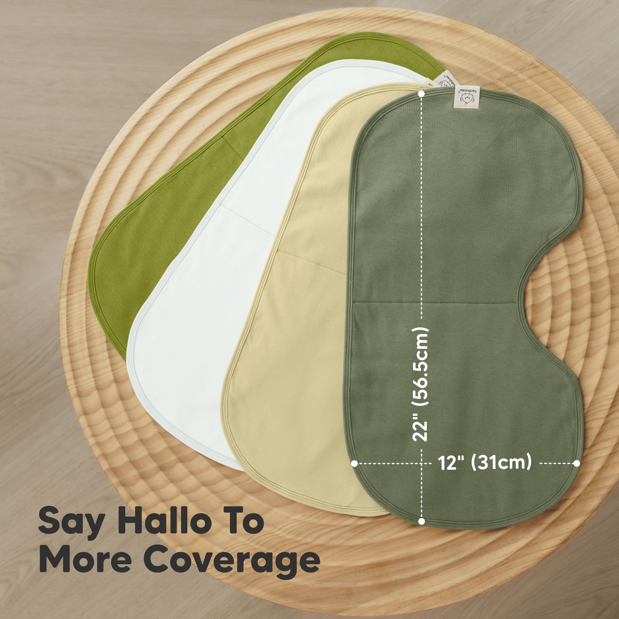 KeaBabies Hallo burp cloth absorbent core closeup highlights three-layer construction and quick absorption.