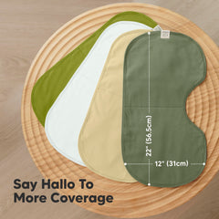 KeaBabies Hallo burp cloth absorbent core closeup highlights three-layer construction and quick absorption.