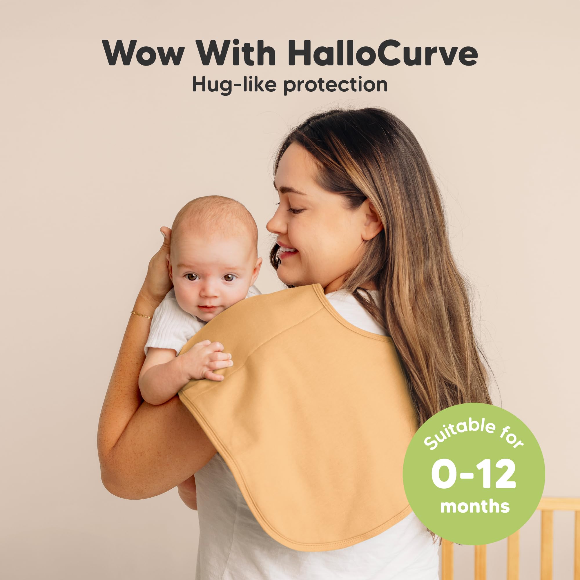 KeaBabies Hallo Burp Cloth curve design offers extra coverage