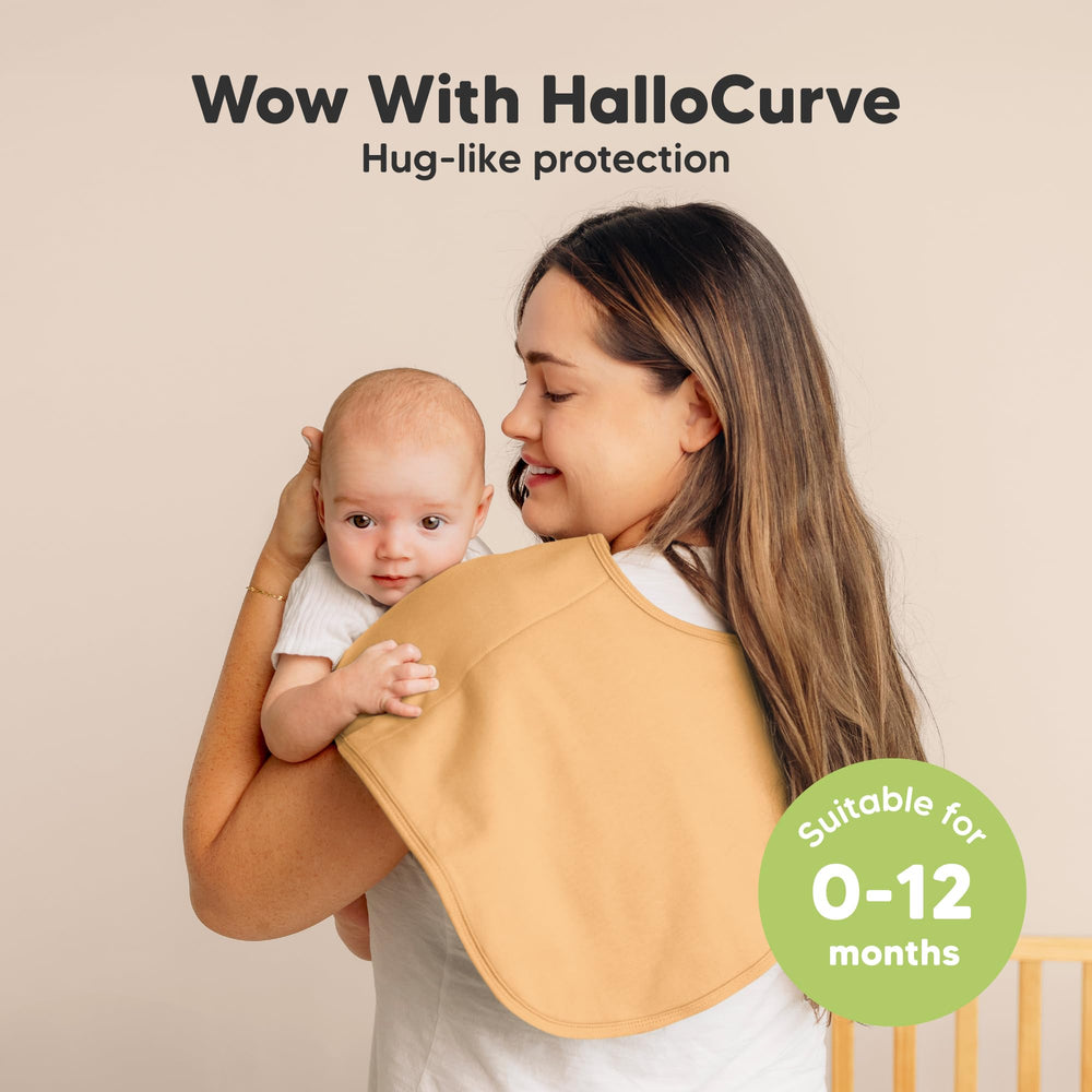 KeaBabies Hallo Burp Cloth curve design offers extra coverage