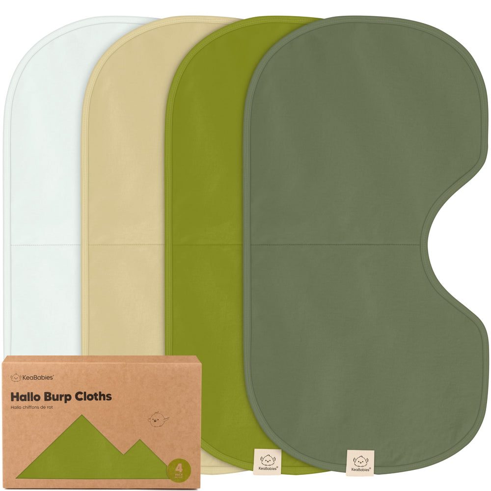 KeaBabies Hallo burp cloth folded for compact, everyday shoulder protection.