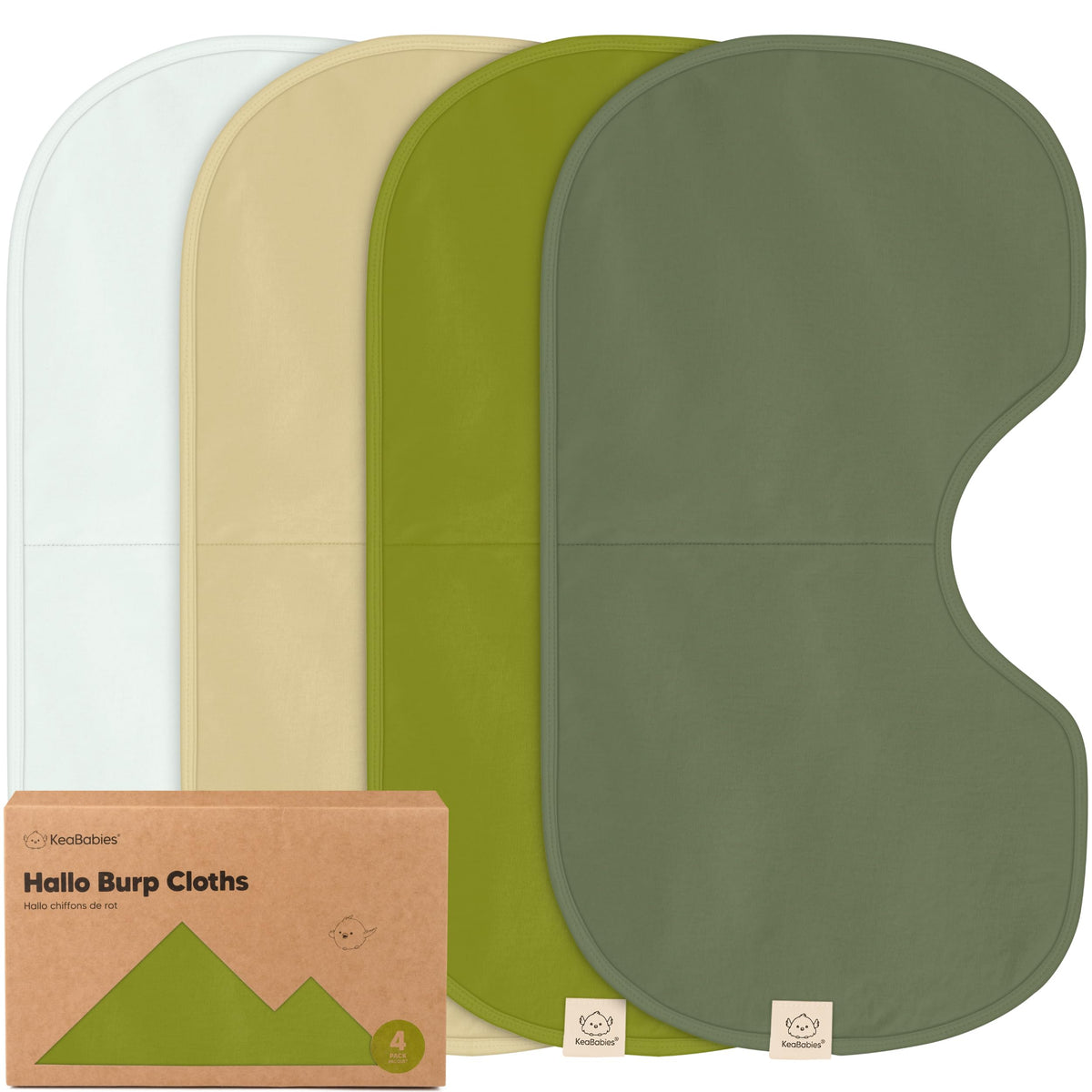 KeaBabies Hallo burp cloth folded for compact, everyday shoulder protection.
