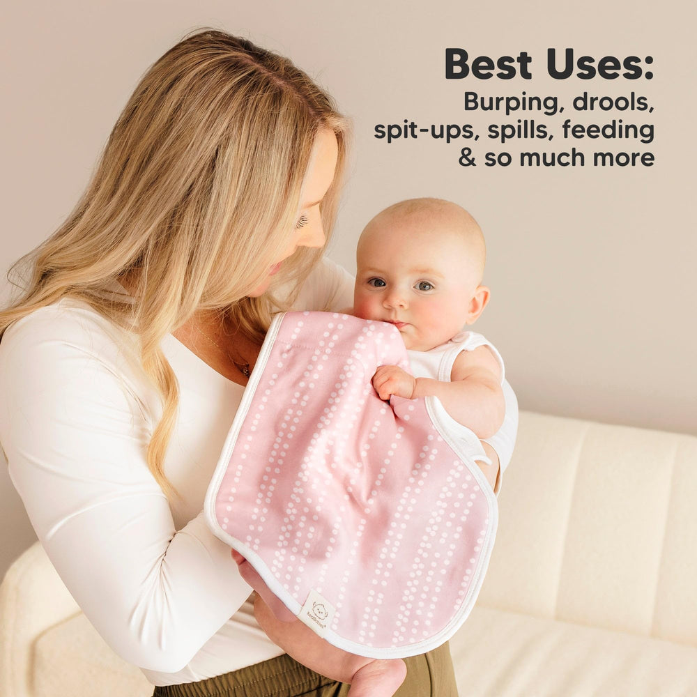 KeaBabies Hallo burp cloths are gender-neutral to pair with any outfit.