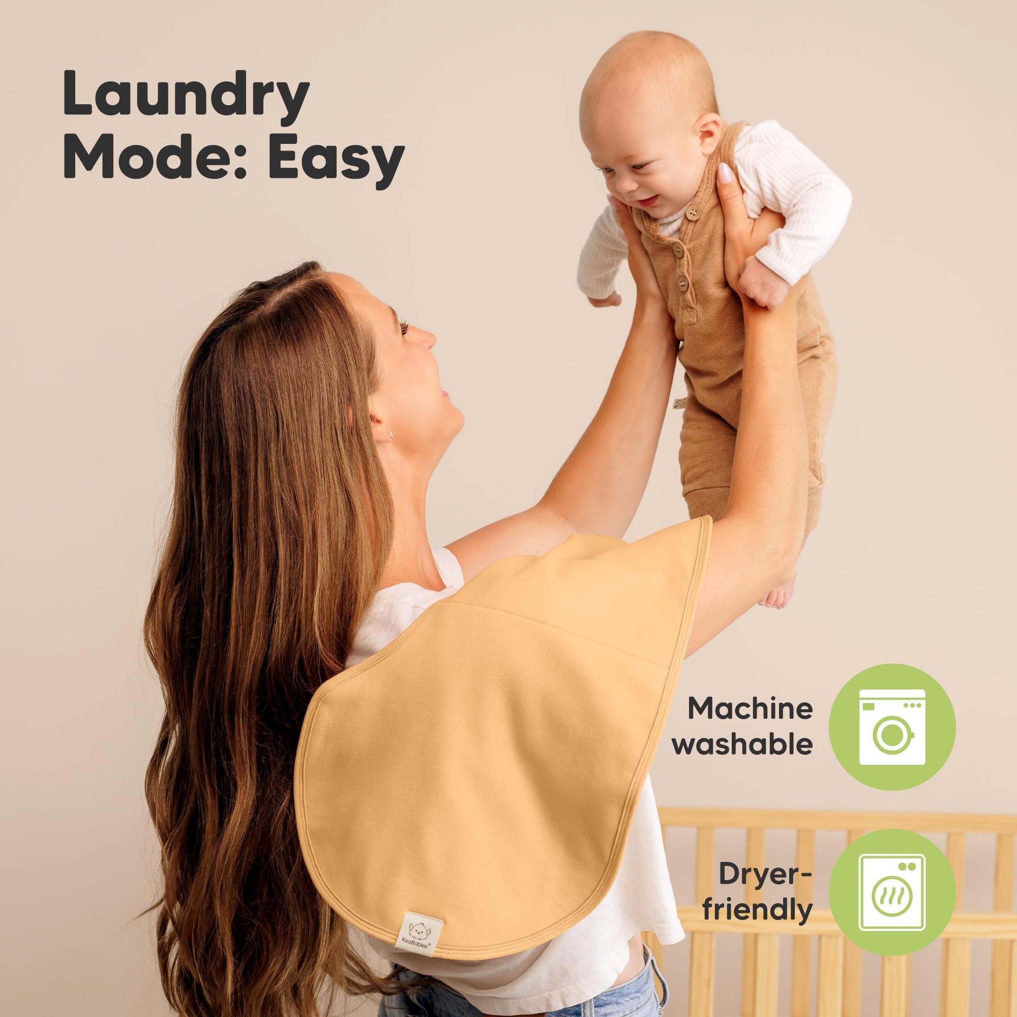 KeaBabies Hallo Burp Cloth machine washable and dryer-friendly