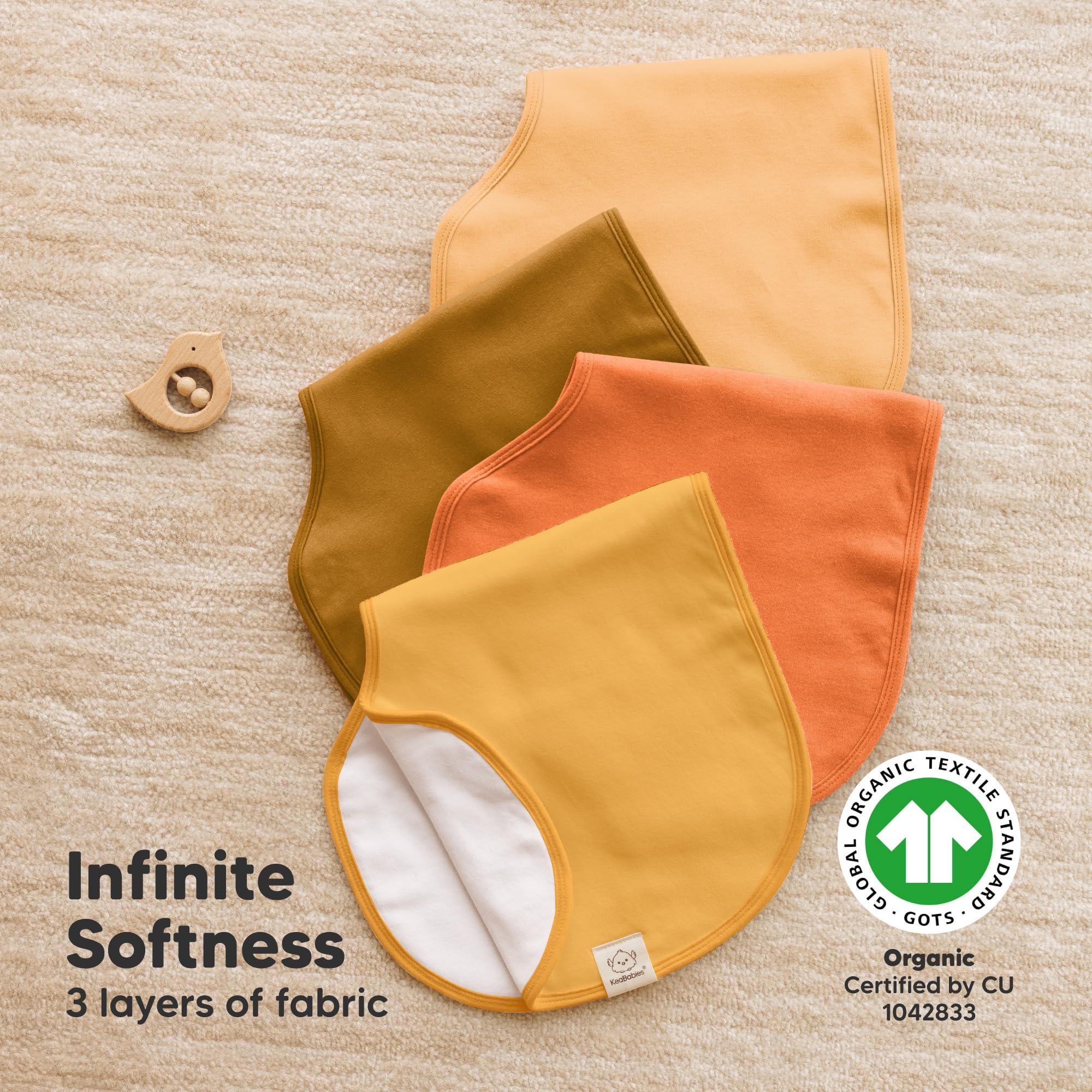KeaBabies Hallo Burp Cloth pack-4 ready for messy days