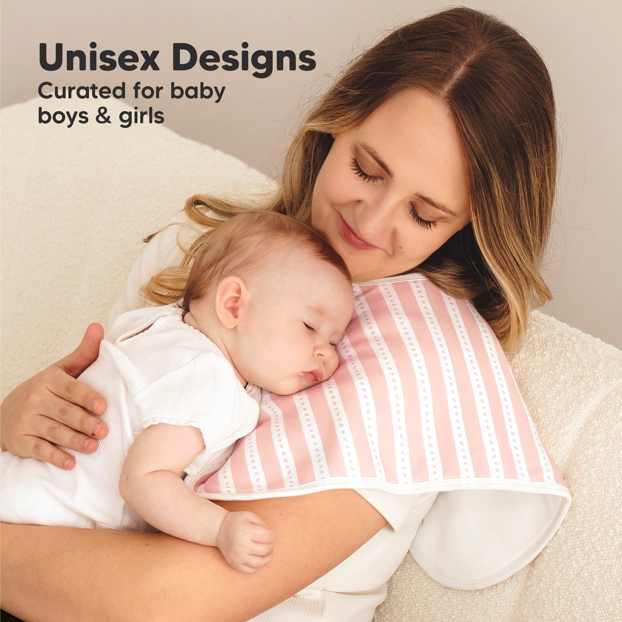KeaBabies Hallo burp cloths feature fleece core for enhanced absorbency and softness.
