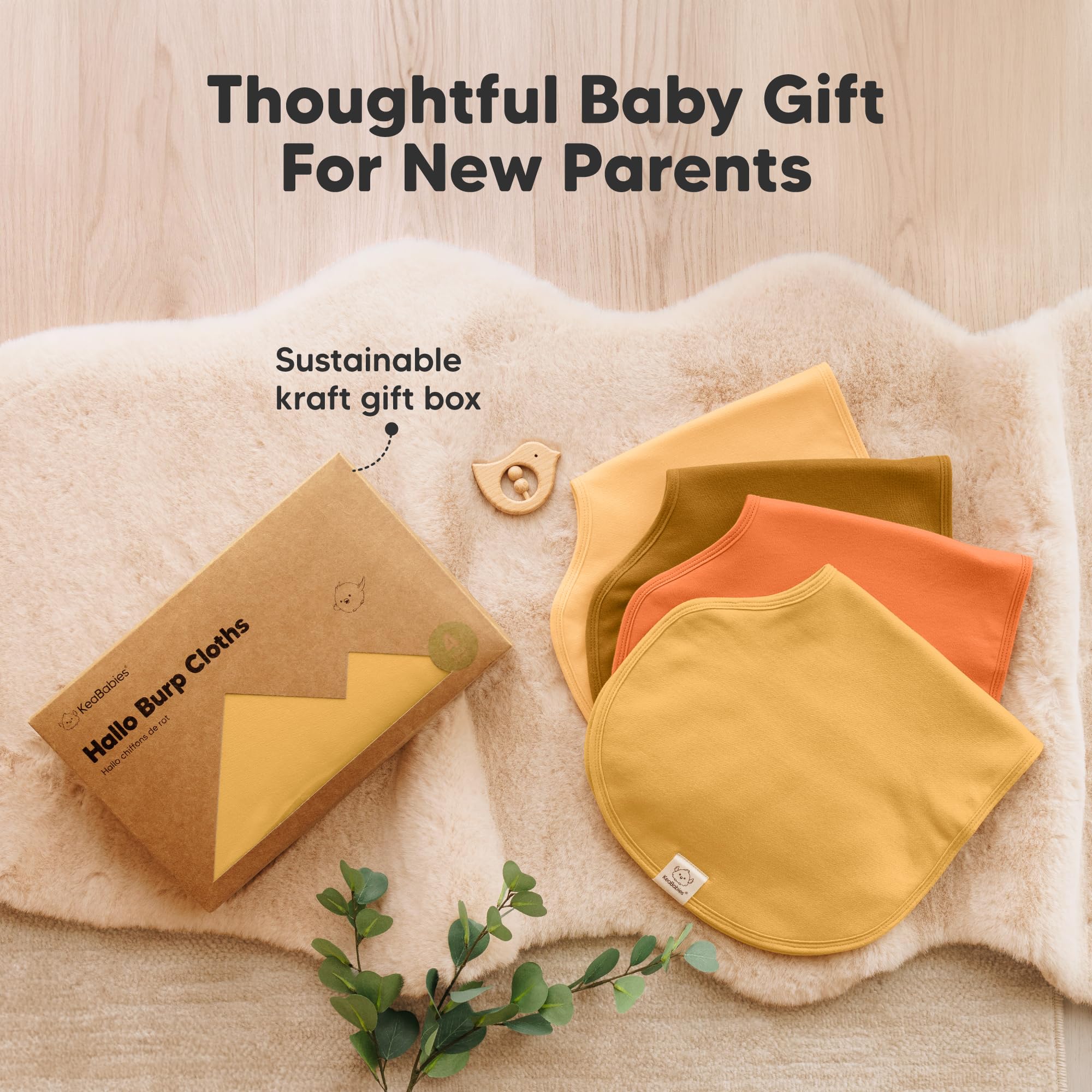KeaBabies Hallo Burp Cloth soft fabric protects clothing during feeds