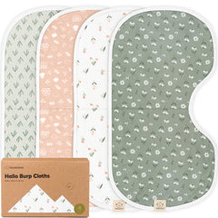 KeaBabies Hallo Burp Cloths 4-pack offering absorbent protection during feeding