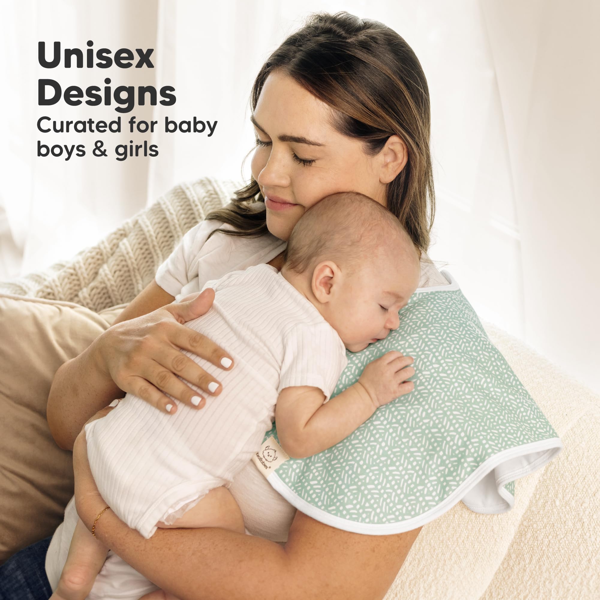 KeaBabies Hallo burp cloths pair nicely with matching bibs for coordinated feeding gear.