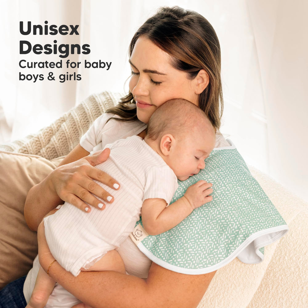 KeaBabies Hallo burp cloths pair nicely with matching bibs for coordinated feeding gear.