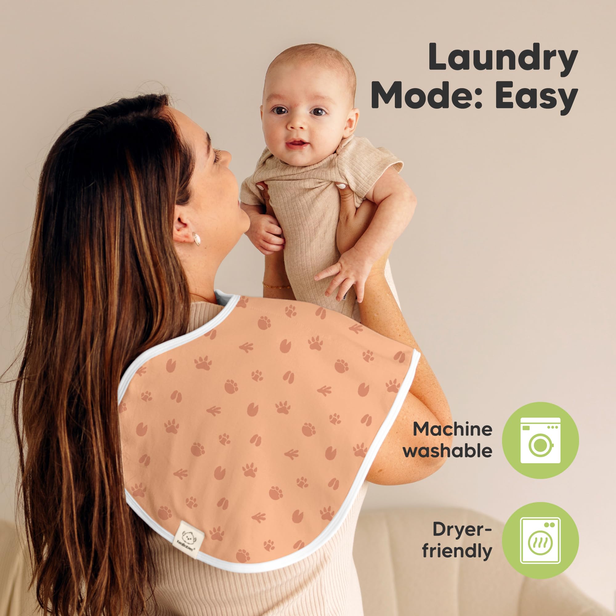 KeaBabies Hallo Burp Cloths gender-neutral design pairs with any outfit.