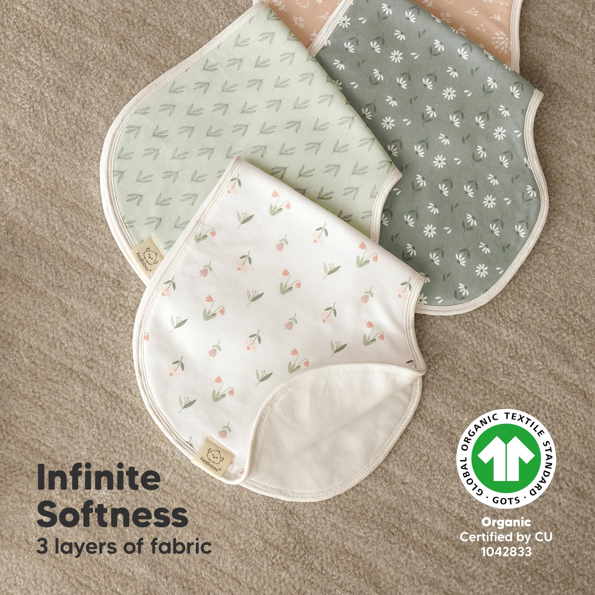 KeaBabies gift-boxed burp cloths presented as a thoughtful baby gift