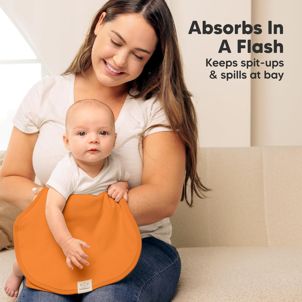 KeaBabies Hallo Burp Cloths use GOTS-certified organic cotton for softness.