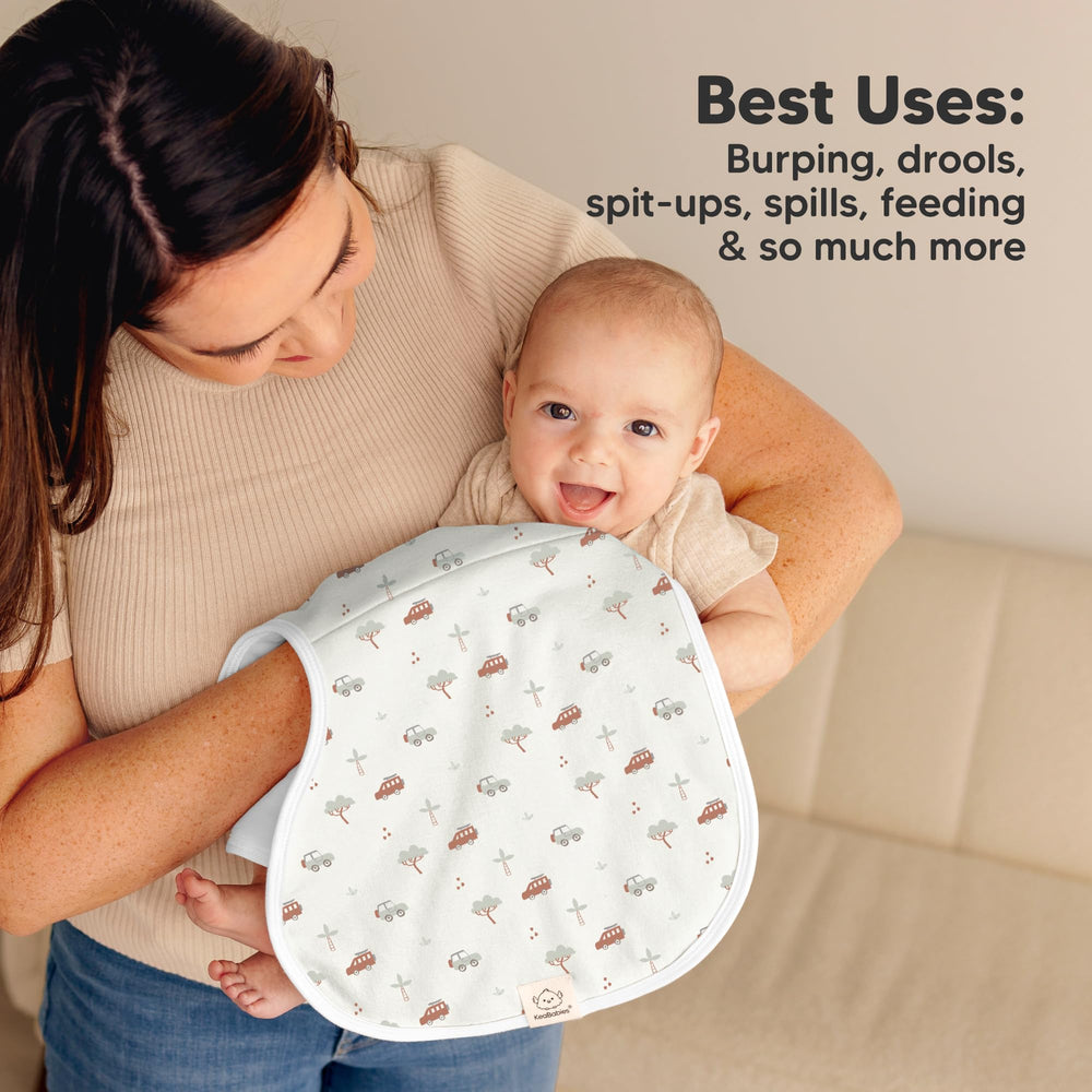 KeaBabies Hallo Burp Cloths machine-washable and dryer-friendly for busy parents.