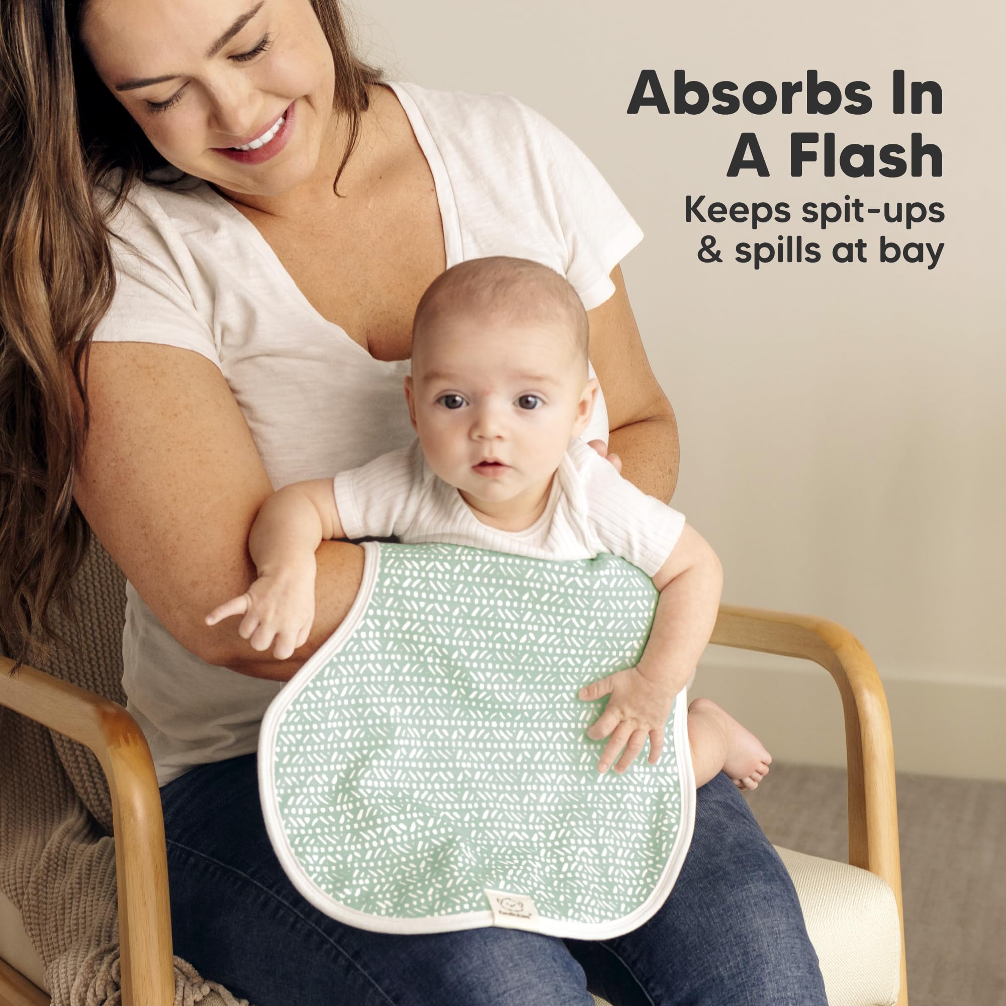 KeaBabies Hallo curve coverage design provides extra protection for messy mealtime spills.