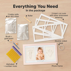KeaBabies handprint kit with acrylic paint set for personalized keepsakes.