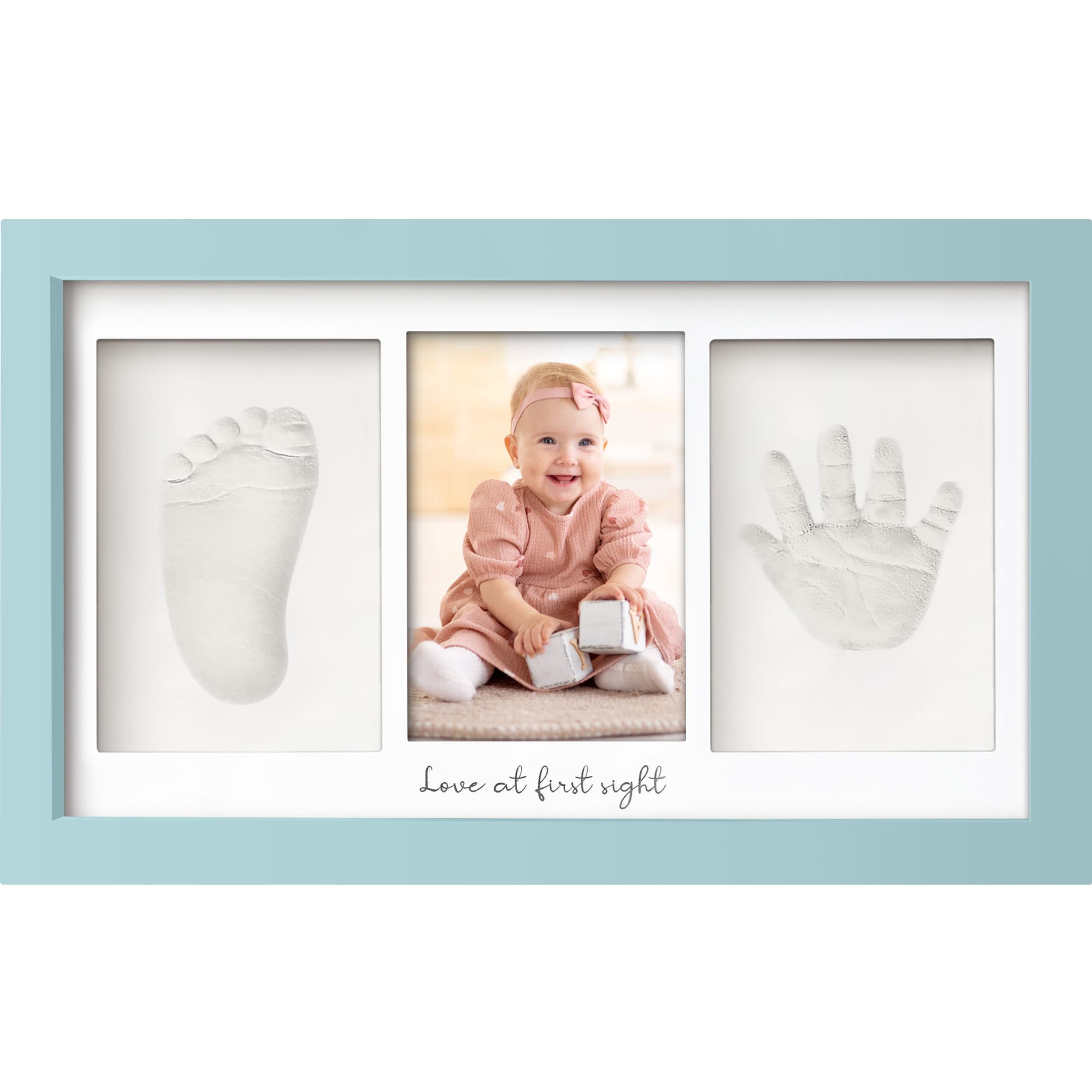 KeaBabies handprint kit cover with glass frame ready for display keepsakes.