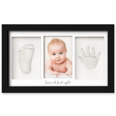 KeaBabies handprint kit onyx-black closeup shows durable frame for lasting baby memories.