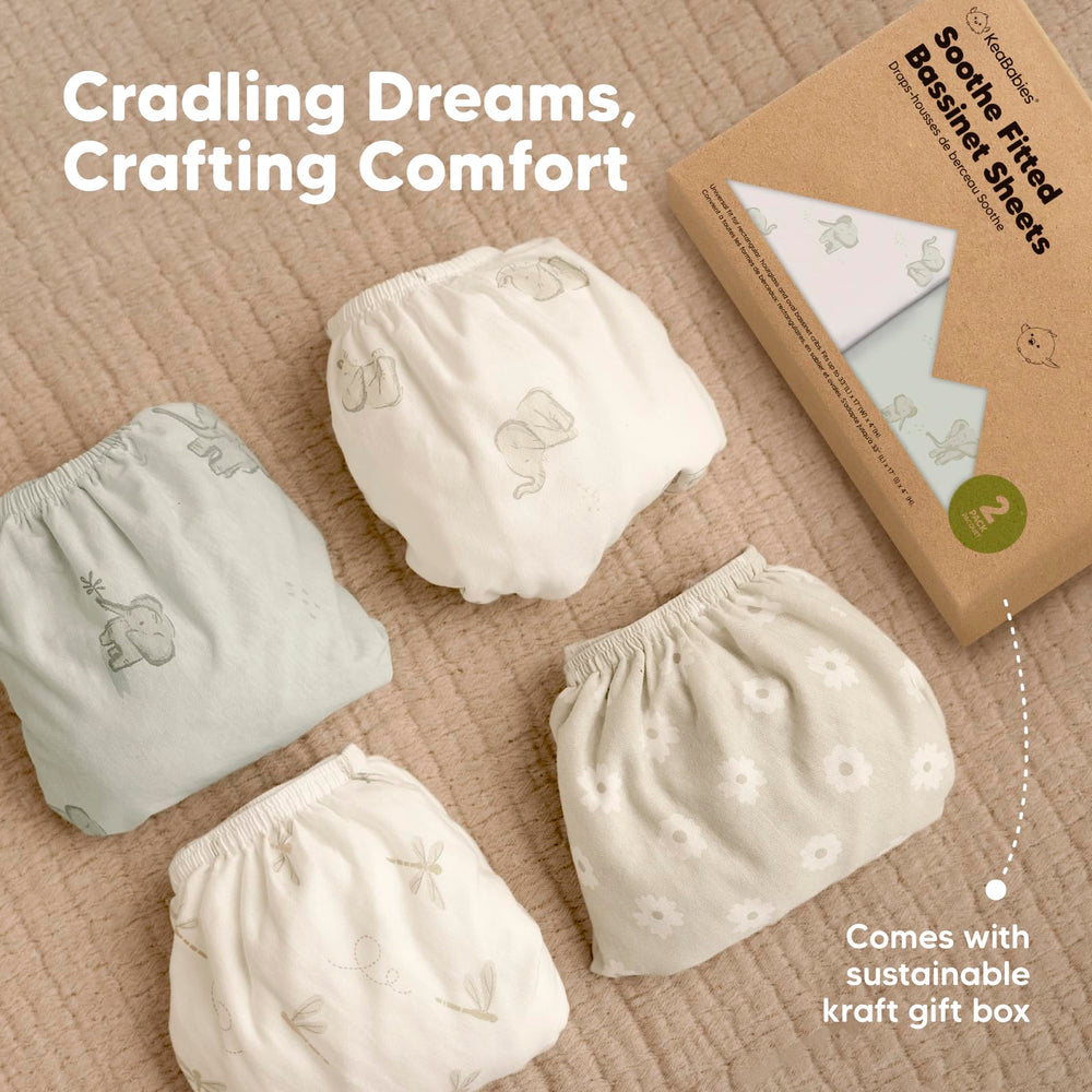 KeaBabies herb bassinet sleep ambience photo conveys calm nursery