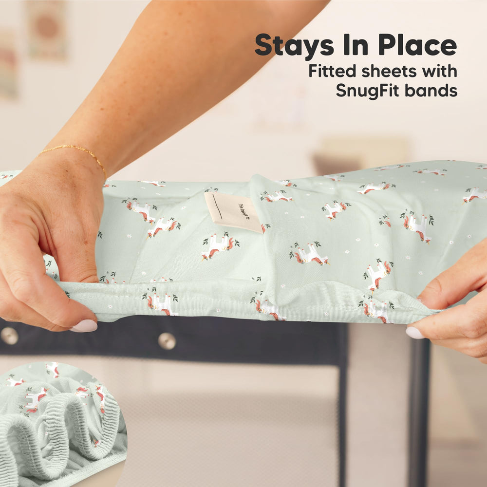 KeaBabies hidden elastic band keeps sheets securely in place.