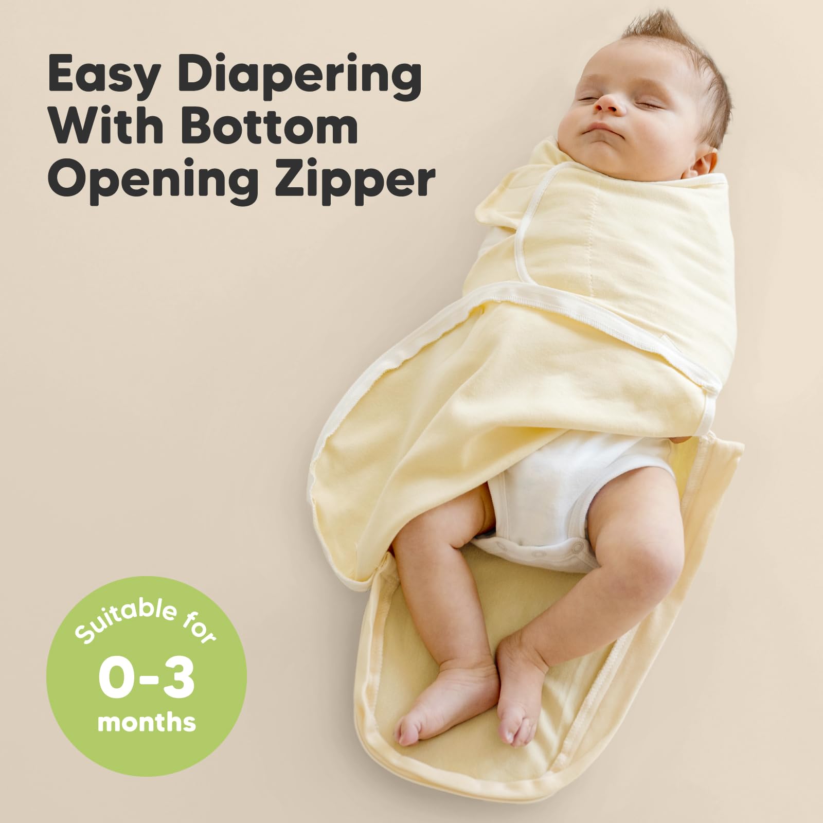 KeaBabies hip-healthy design supports natural hip movement in newborns.