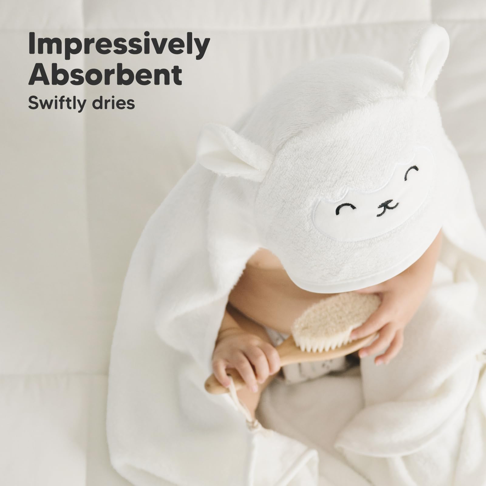 KeaBabies bamboo towel demonstrates rapid drying with absorbent fibers