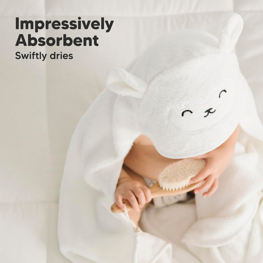 KeaBabies bamboo towel demonstrates rapid drying with absorbent fibers