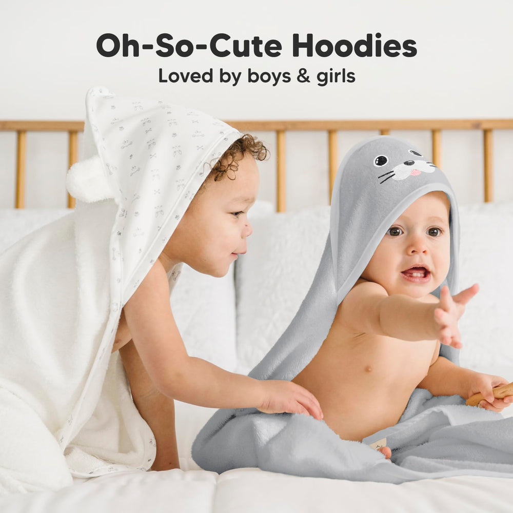 KeaBabies hooded design towel wraps baby securely after bath