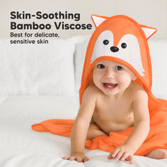 KeaBabies hooded towel 30x30 inches flat lay shows generous newborn-to-toddler size.