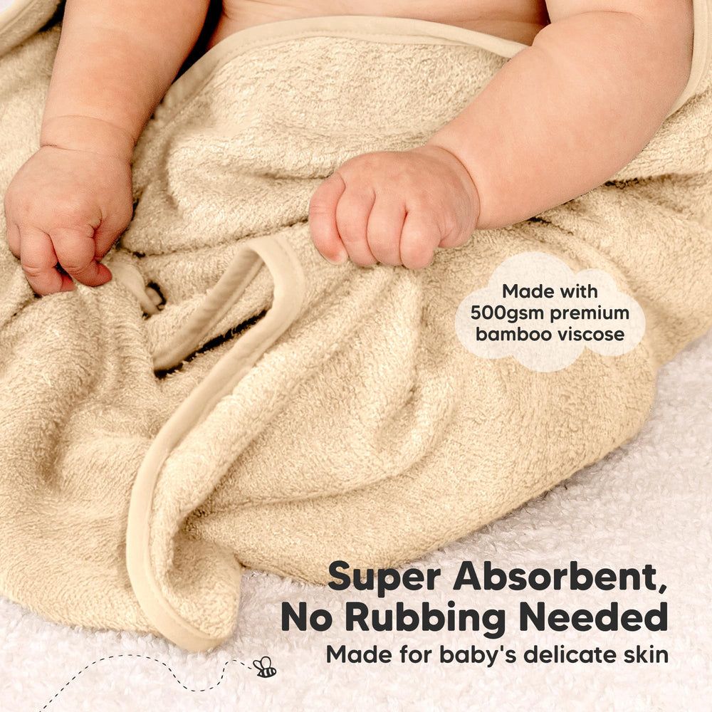 KeaBabies hooded towel 30x30 infant size for tiny bath time