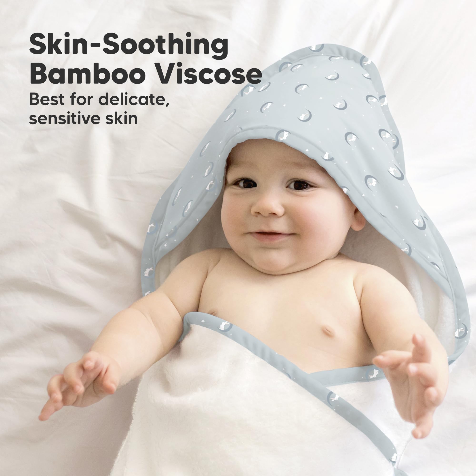 KeaBabies hooded towel 35x35 large size provides cozy wrap for newborns and toddlers.