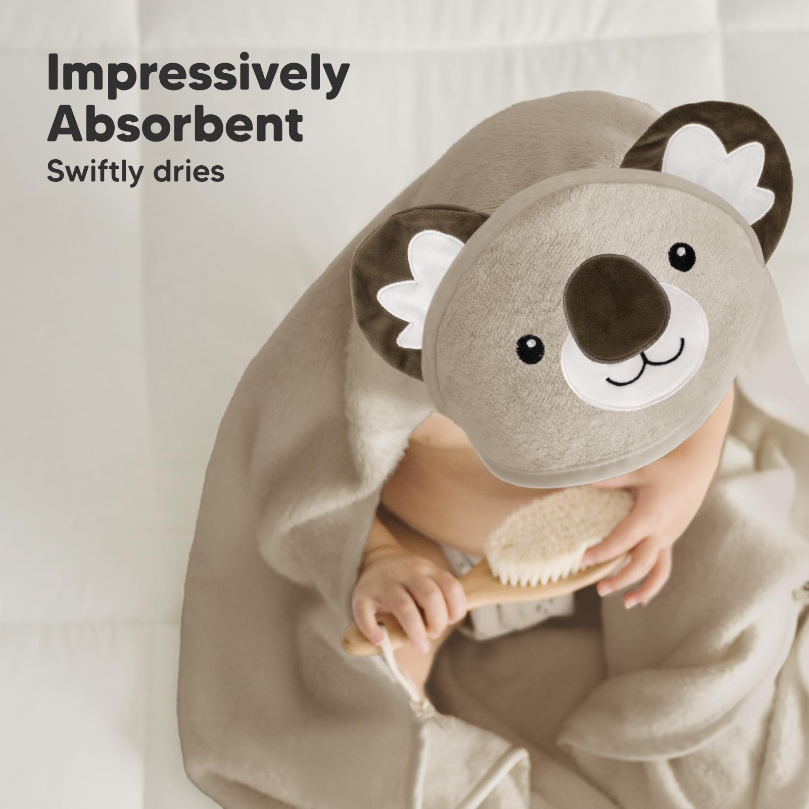 KeaBabies towel with 500GSM thickness feels plush and ultra-soft.