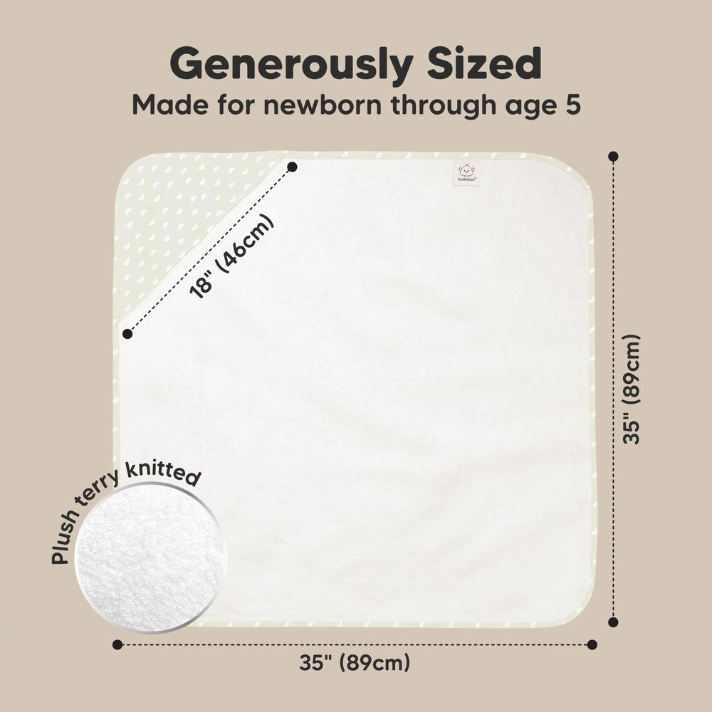 KeaBabies hooded towel 500gsm thickness delivers plush softness and warmth.