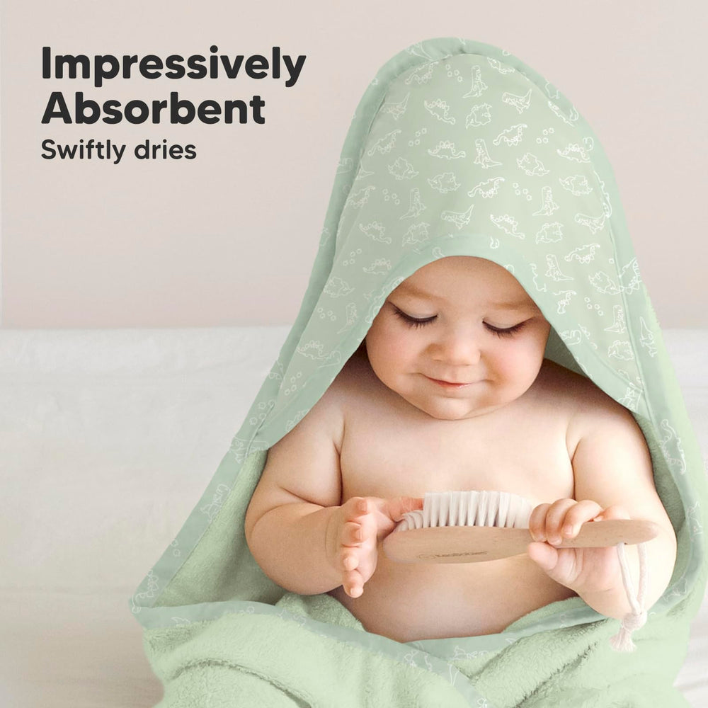 KeaBabies 500GSM thick towel, plush fluffiness for gentle drying.