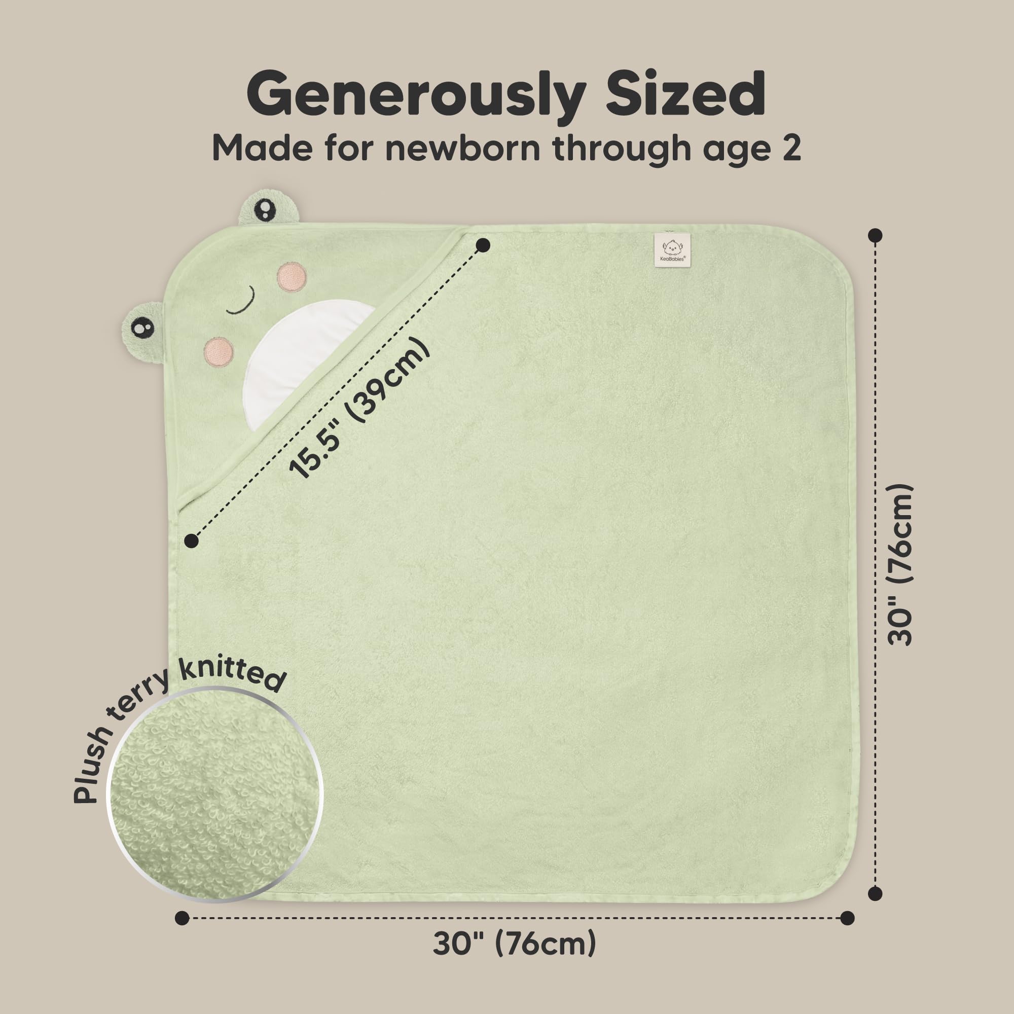 KeaBabies hooded towel absorbency demo shows three-times faster water uptake.