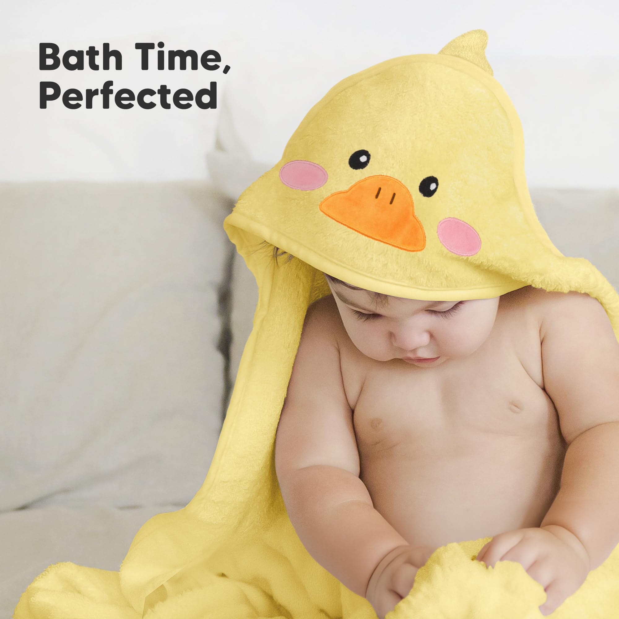 KeaBabies hooded towel adorable duck design adding fun to bath time