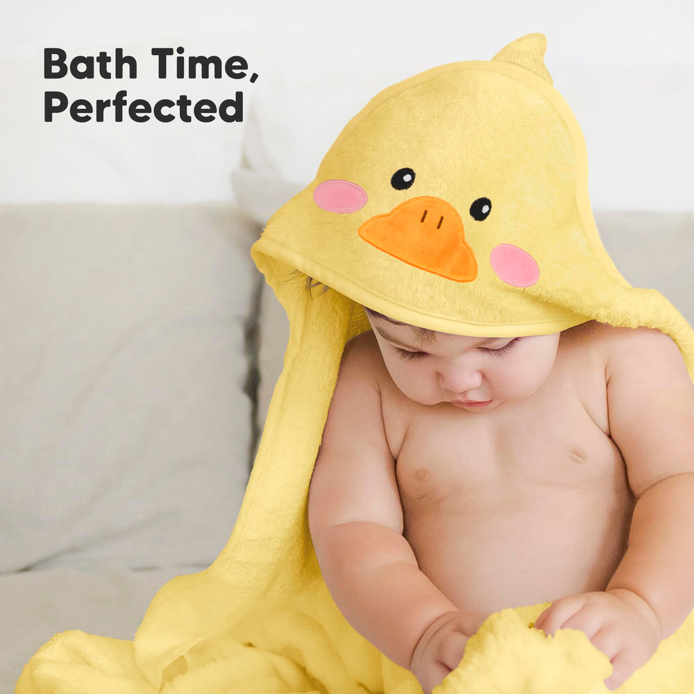 KeaBabies hooded towel adorable duck design adding fun to bath time